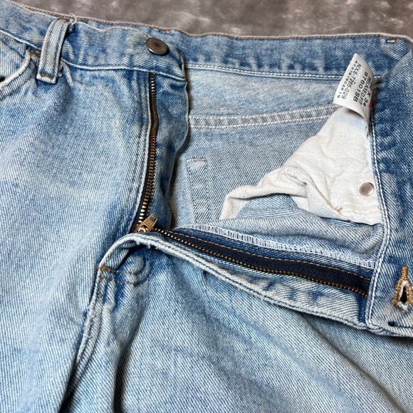 Wrangler Blue Jeans Mens 32x34 Denim Relaxed Fit Denim Straight Leg Y2K Distress - Picture 6 of 16